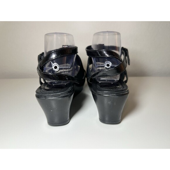 DANSKO Addison Wedge Strappy Black Patent Leather Sandals Women US 10.5-11 EU 41 - Picture 3 of 14